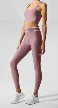 Alo Airlift Sleek Bra Tank Airlift High-Waist Alignment Legging Smoky Quartz M